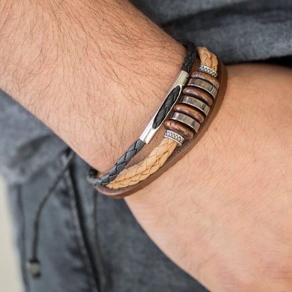 paparazzi Other - Sole Survivor Adjustable Brown Urban Bracelet